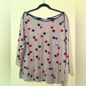 Boat neck, 3/4 sleeve top 🌸